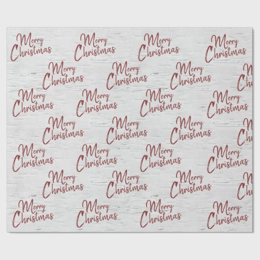 Vroege kersttekst op Birch wrapping Paper Cadeaupapier (Vlak)