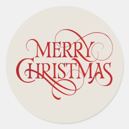 Vroege kersttekst ronde sticker (Voorkant)