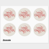 Vroege kersttekst ronde sticker (Vel)