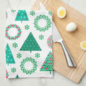 Vroege kersttouwen en bomen theedoek (Quarter Fold)