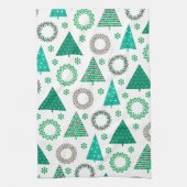 Vroege kersttouwen en bomen theedoek (Verticaal)