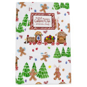 Vroege kersttrein Gingerbrood Man Tree Family Medium Cadeauzakje (Voorkant)