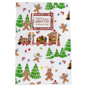 Vroege kersttrein Gingerbrood Man Tree Family Medium Cadeauzakje (Achterkant)