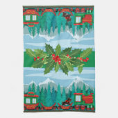 Vroege kersttrein theedoek (Verticaal)