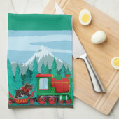 Vroege kersttrein theedoek (Quarter Fold)