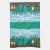 Vroege kersttrein theedoek (Verticaal)