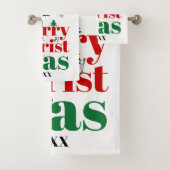 Vroege kersttypografie en  elementen bad handdoek (Insitu)