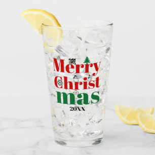 Vroege kersttypografie en elementen glas