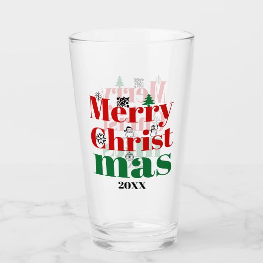 Vroege kersttypografie en  elementen glas (Voorkant)