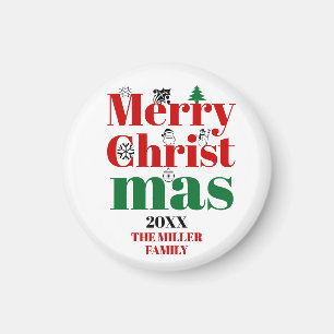 Vroege kersttypografie en  elementen magneet