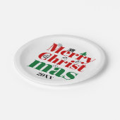 Vroege kersttypografie en elementen papieren bordje (Gekanteld)