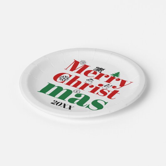 Vroege kersttypografie en  elementen papieren bordje (Gekanteld)