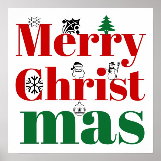 Vroege kersttypografie en  elementen poster (Voorkant)