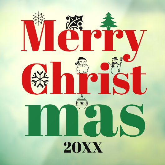 Vroege kersttypografie en  elementen raamsticker (Vel 3)