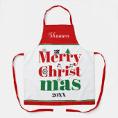 Vroege kersttypografie en elementen schort (Voorkant)