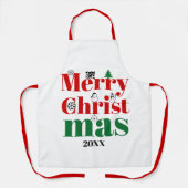 Vroege kersttypografie en elementen schort (Voorkant)