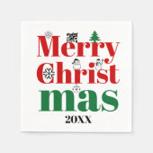 Vroege kersttypografie en  elementen servet (Voorkant)