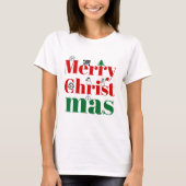 Vroege kersttypografie en elementen t-shirt (Voorkant)