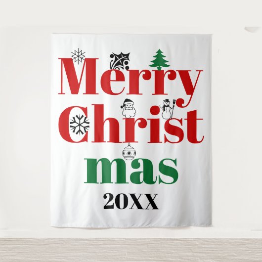 Vroege kersttypografie en  elementen wandkleed (Voorkant)