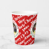 Vroege kersttypografie en fotovakantie papieren bekers (Rechts)