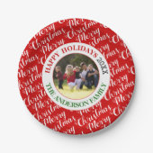 Vroege kersttypografie en fotovakantie papieren bordje (Voorkant)