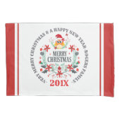 Vroege kersttypografie en kerstboomkreeft kussensloop (Voorkant)