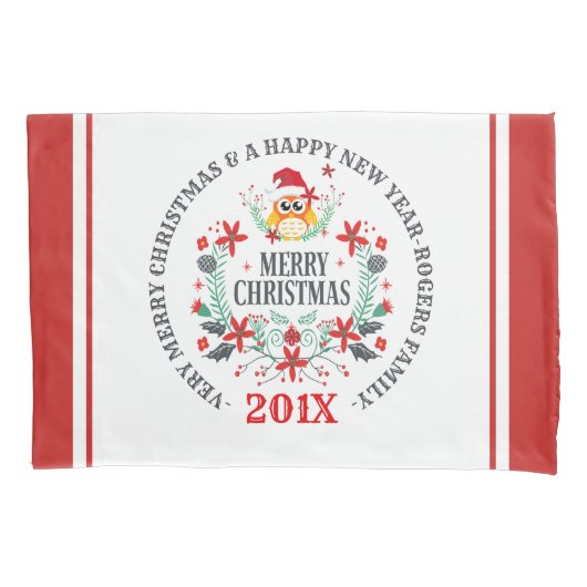 Vroege kersttypografie en kerstboomkreeft kussensloop (Voorkant)