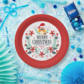 Vroege kersttypografie en kerstboomkreeft papieren bordje (Feest)