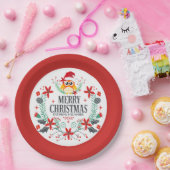 Vroege kersttypografie en kerstboomkreeft papieren bordje (Feest)