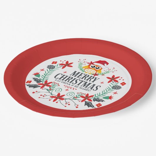 Vroege kersttypografie en kerstboomkreeft papieren bordje (Gekanteld)