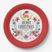 Vroege kersttypografie en kerstboomkreeft papieren bordje (Voorkant)