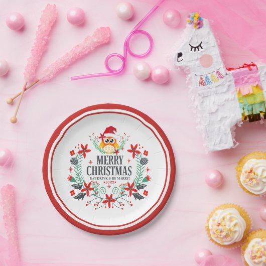 Vroege kersttypografie en kerstboomkreeft papieren bordje (Feest)