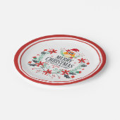 Vroege kersttypografie en kerstboomkreeft papieren bordje (Gekanteld)