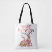 Vroege kersttypografie en kerstherten tote bag (Voorkant)