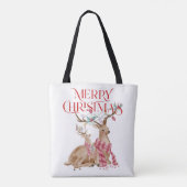 Vroege kersttypografie en kerstherten tote bag (Achterkant)
