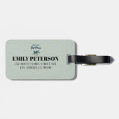 Vroege kersttypografie en kerstuil bagagelabel (Achterkant horizontaal)