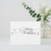 Vroege kersttypografie en kerstversieringen feestdagenkaart (Staand voorkant)