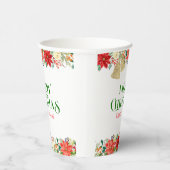 Vroege kersttypografie en poinsettia papieren bekers (Rechts)