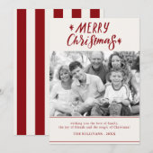 Vroege kersttypografie Fotovakantiekaart Feestdagenkaart (Voorkant / Achterkant)