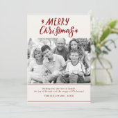 Vroege kersttypografie Fotovakantiekaart Feestdagenkaart (Staand voorkant)