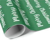 Vroege kersttypografie in het wit op groen cadeau cadeaupapier (Rol Hoek)