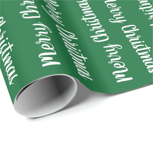 Vroege kersttypografie in het wit op groen cadeau cadeaupapier (Rol Hoek)
