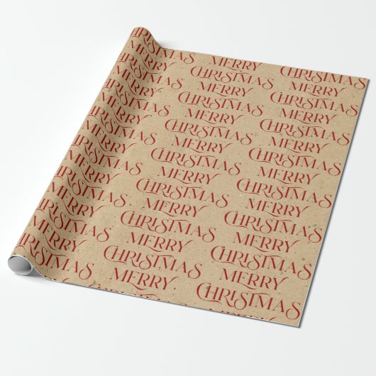 Vroege kersttypografie op kartonnen papier (Uitgerold)