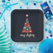 Vroege kerstvakantie seizoenskunsten papieren bordje (Feest)