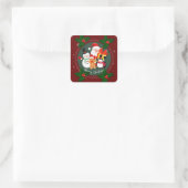 Vroege kerstvakantie vierkante sticker (Tas)
