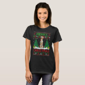 Vroege kerstverlichting Ugly Basenji Kerstmis T-shirt (Voorkant volledig)