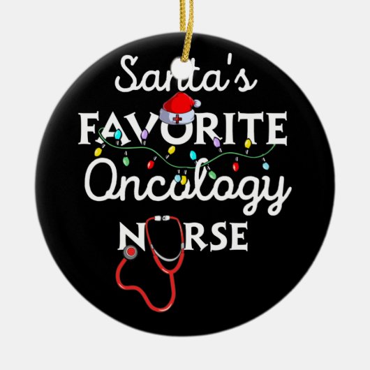 Vroege kerstverpleegkunde, Crew Santa's Oncologie Keramisch Ornament (Voorkant)