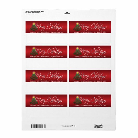 Vroege kerstverzendlabels etiket (Full Sheet)