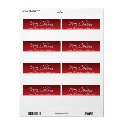 Vroege kerstverzendlabels etiket (Full Sheet)