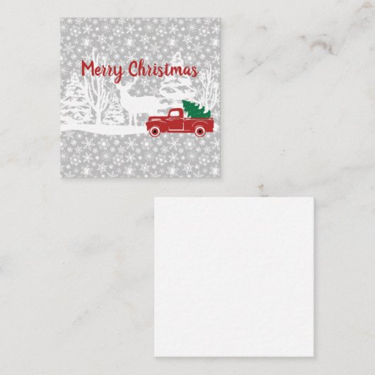 Vroege kerstwagen en hert notitiekaartje (Voorkant / Achterkant)